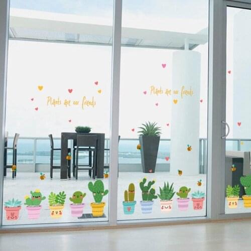 1 Pc Creative Stickers DIY Waterproof Pvc Wall Stickers Home Decor Flower Pots Kitchen Glass Bedroom Living Room Stickers Decor
