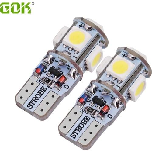 100pcs/lot T10 led Strobe flashing 194 W5W t10 5led 5050 SMD LED lasting shine auto strobe flash Two mode of Operation Car light
