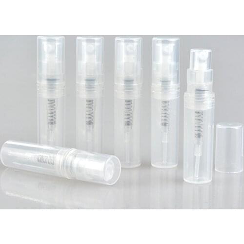 2ML Spray Bottle Clear Round Plastic Containers Perfume Bottles Atomizer Empty Cosmetic Containers 100Pieces / Lot wholesale