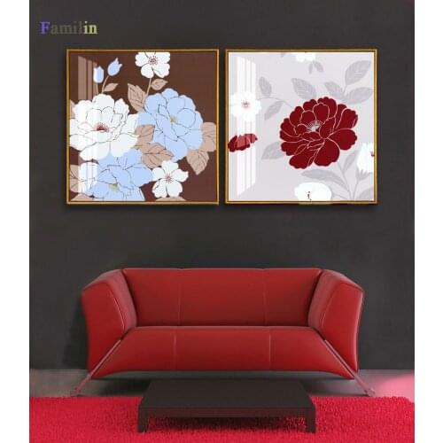 2pcs Beautiful Color Flowers Painting Nordic Abstract Canvas Art Print Poster Plant Vintage Wall Pictures Living Room Home Deco