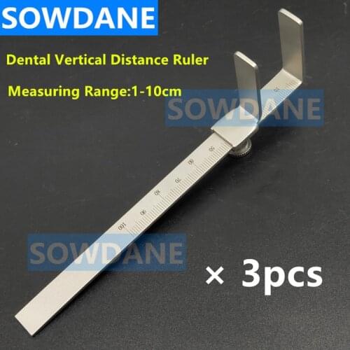 3pcs Dental Orthodontic Rulers Material Dental Vertical Distance Caliper Measuring Ruler Caliper stainless steel measuring ruler