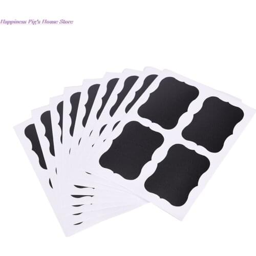36pcs 49 x 34mm Chalkboard Chalk Board Stickers Blackboard Craft Kitchen Jar Organizer Labels Black Bottle DIY Stiky Stickers
