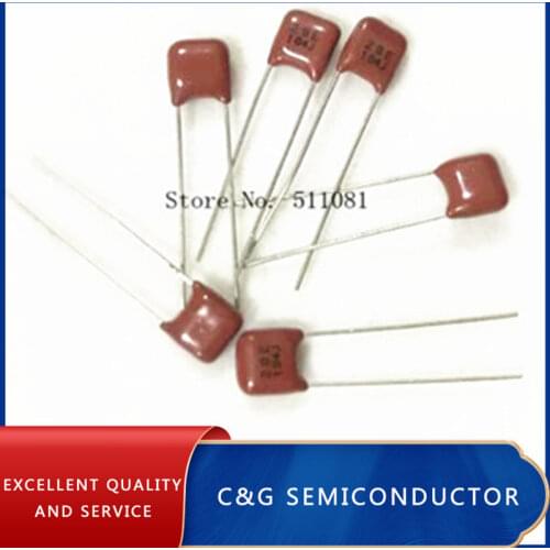 50PCS 100V104J Pitch 5mm 100NF 0.1UF 100V 104 CBB Polypropylene film capacitor