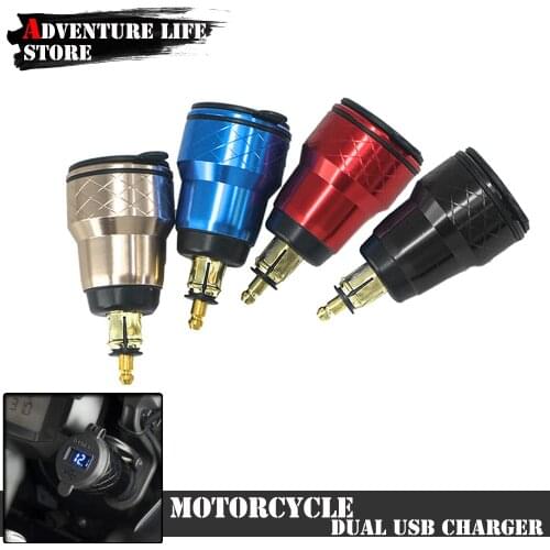 Motorcycle Quick Charge 3.0 Dual USB Charger Plug Socket Cigarette Lighter Adapter LED Display For BMW R1250GS R1200GS F800GS
