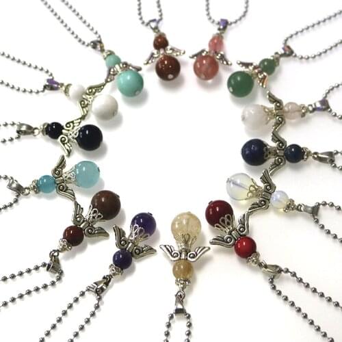 Guardian Angel Series Jewelry Natural Stone Fashion Trend Beautiful Necklace Angels Pendant Necklace For Family and Friend Gifts