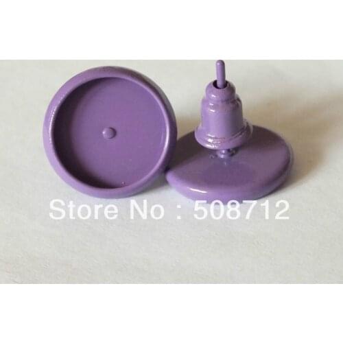 Free shipping!!! 300sets /lot 10mm Pad Purple Earrings Stud , Blanks Base Tray Bezel Cameo Setting Post Bullet Stopper Back