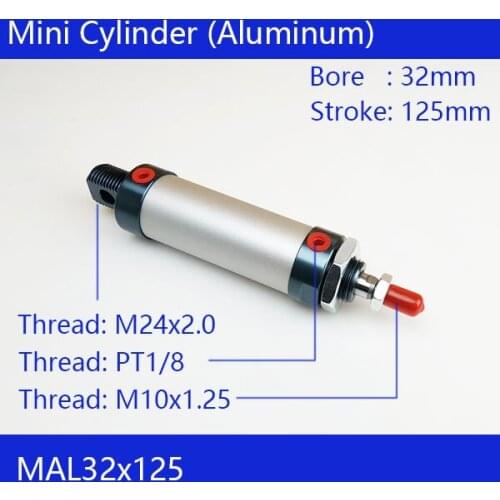 Barrel 32mm Bore 125mm Stroke MAL32x125 Aluminum Alloy Mini Cylinder Pneumatic Air Cylinder MAL32-125