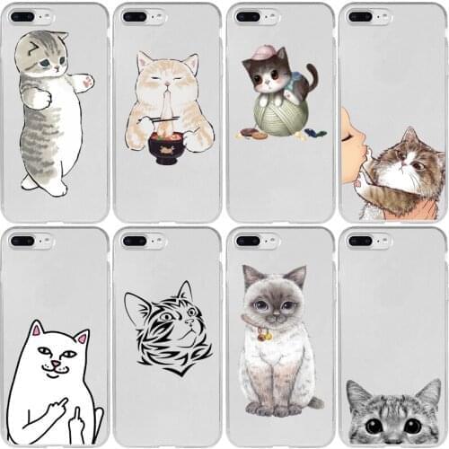 Funny Cat Kitten Cover Case for Xiaomi Redmi Note 9 9S 9A 9C 8T 8 7 6 5 4 Pro Max Prime