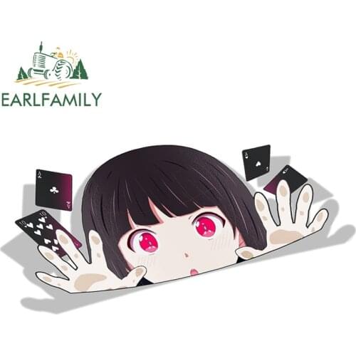 EARLFAMILY 13cm x 6.4cm For Kakegurui Yumeko Jabami Creative Car Sticker Waterproof Decal Surfboard Laptop Bumper Decoration