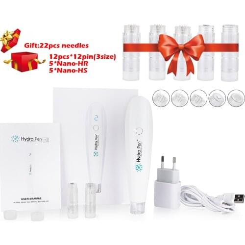 Hydra Pen H2 Micro Needles Facial Stem Cell Therapy Nano Mesotherapy Electroporation Facial Machine Hydra Pen with 22pcs Needles