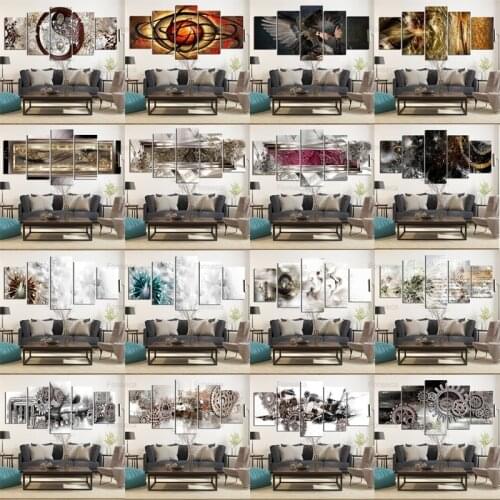 Hd Print 5 Piece Canvas Art Abstract Football Wings Gear Wheel Painting Wall Pictures for Living Room Posters Home Decoration
