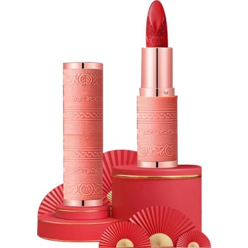 Orange-Material Waterproof Long-Lasting Lipstick With Diamond Carved Lipstick Lady' Lip Cosmetics