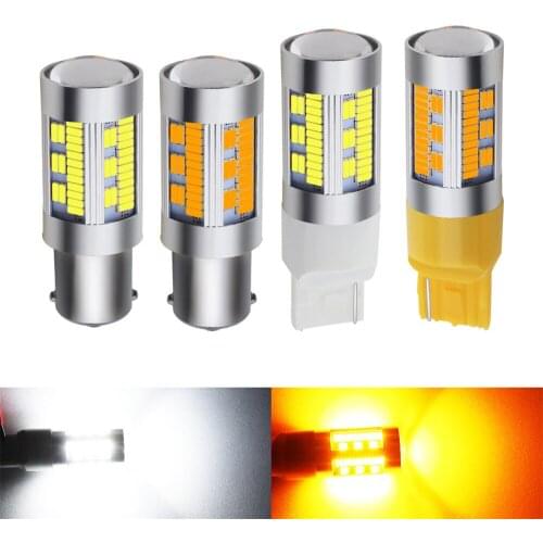Kebidu 7440 W21W T20 Led White/yellow Dual-Color 1156 P21W Led Bulbs for Car Backup Reverse Lights & Rear Fog Lamp Conversion