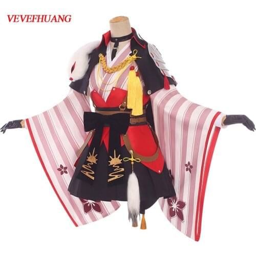 VEVEFHUANG Kосплей Anime Honkai Impact 3 Kallen Kaslana Senbon Zakura New Skin Dress Uniform Cosplay Costume Halloween Xmas Suit