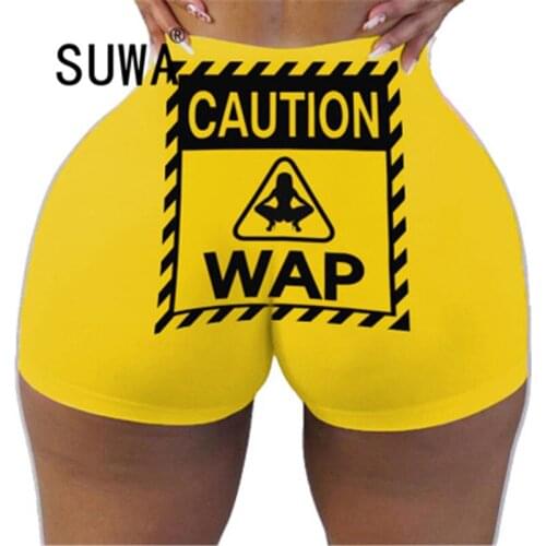 Summer Leisure Women Shorts Contrast Sweatpants Elastic Waist Skinny Casual Shorts Yoga Shorts Streetwear Wholesale