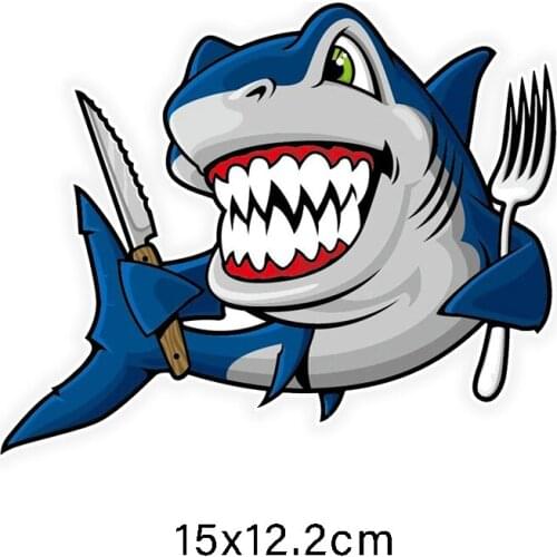 Fashion SHARK Colorful Car Sticker Funny Stickers Styling Removable Decal Sunscreen Waterproof PVC 15cmx12.2cm