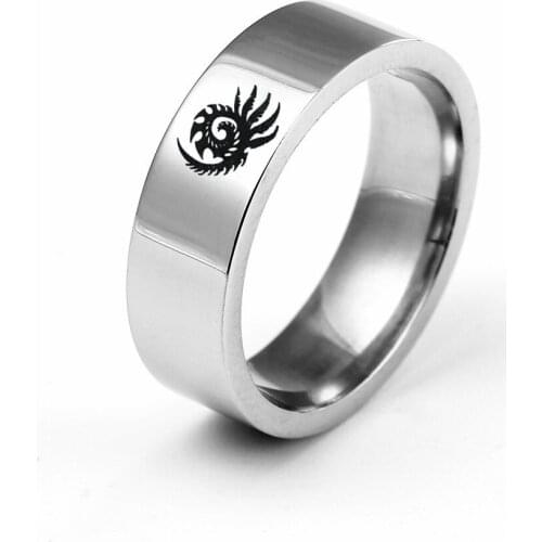 MOREDEAR Charm Design 6mm Stainless Steel Ring For Men and Women The Totem symbols Ring