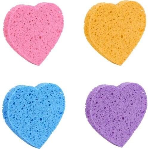 Natural Wood Fiber Microfiber Clean Sponge Pads Facial Makeup Remover Puff Face Cleansing Towel Reusable Cotton