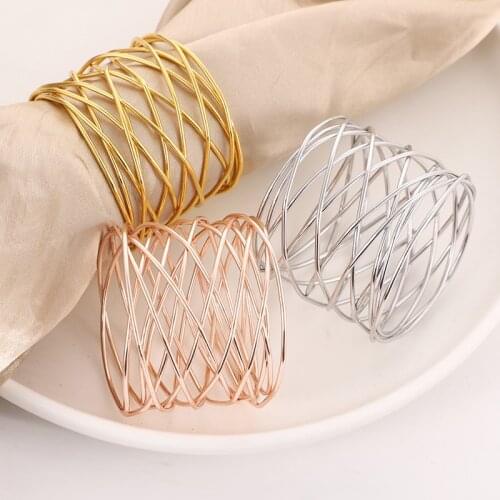 New 5pc Metal Christmas Napkin Rings Bow Flower Wreath Mouth Ring Wedding Banquet Hotel Table Supplies Circle Decoration Kitchen