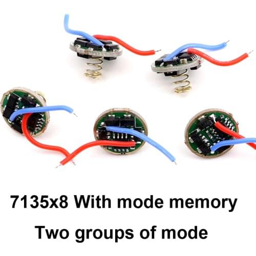 5PCS 7135*8 7135 x 8 chips 17mm Driver Circuit Board with Mode Memory for T6/U2/XML2/XPL LED 18650 26650 flashlight torch