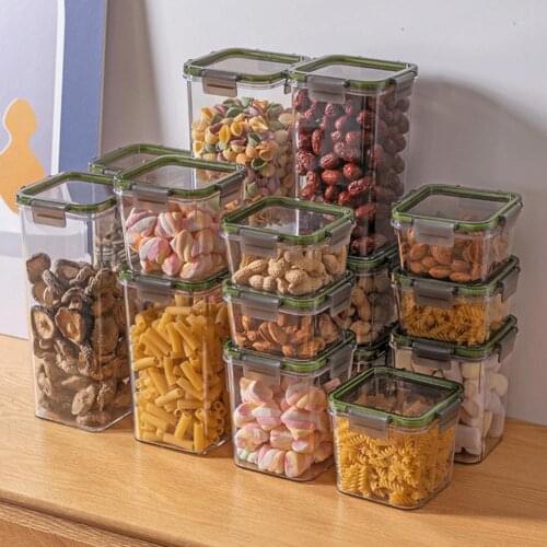 PET Plastic Food Containers Stackable Transparent Grain Food Storage Box Kitchen storage jar Noodles Sealed Containers