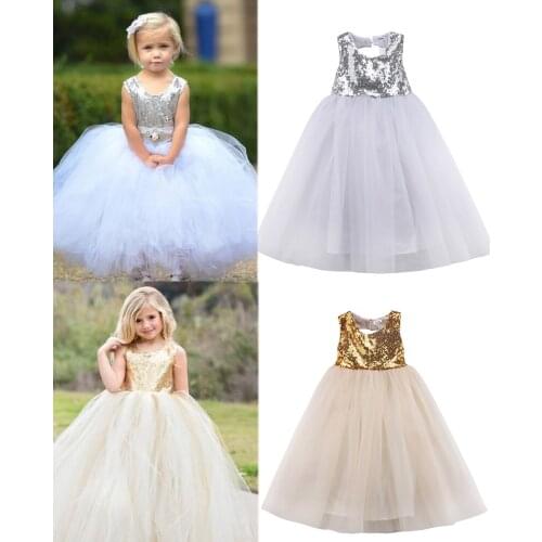 Citgeett Flower Girls Dress Lace Flower Party Dress Ruffle Sequin Tulle Matching Baby Outfits Summer Fashion Costume Clothing