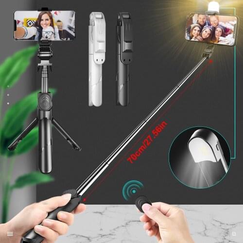 5 In 1 Foldable Tripod For Mobile Phone Wireless Bluetooth Remote Control Selfie Stick With Fill Light Handheld Monopod Shutter