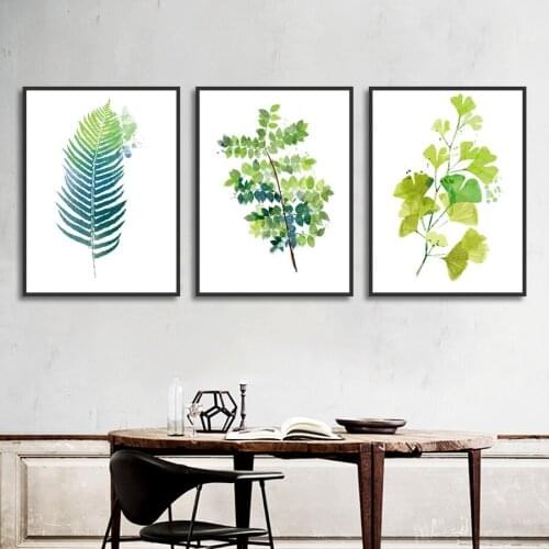Nordic Small Fresh Plant Flowers Home Decorative Painting Modular Picture Wall Art Poster Canvas Prints for Living Room Framed