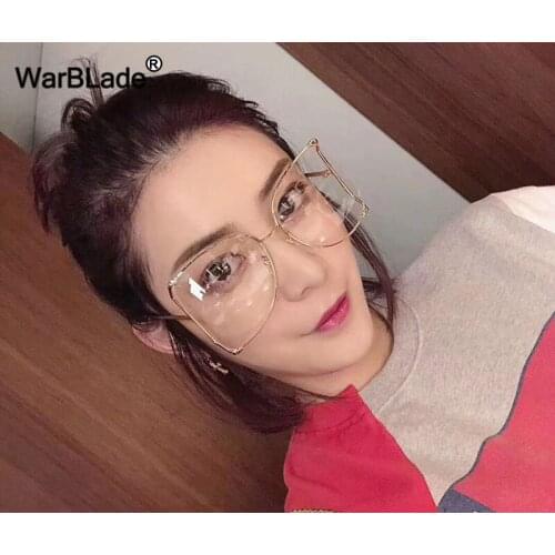 WarBLade New Fashion Ladies Oversized Cat Eye Pearl Sunglasses Women Luxury Brand Designer Big Frame Clear Sun Glasses Eyewear