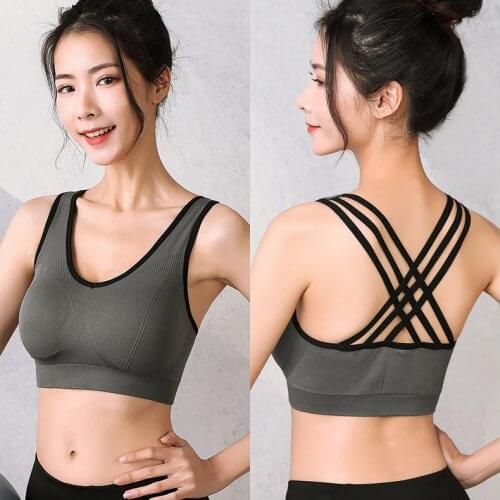 JIDENG Sports Bra Anti-sweat Fitness Top Seamless Yoga Bra Shockproof Crop Top Women Push up Sport Bra Gym Workout Top