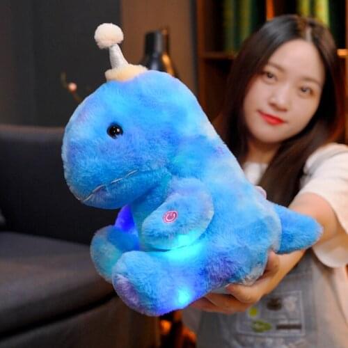 Led Light Dinosaurs Plush Toy Stuffed Electric Glowing Light Cute Hat Dinos Stuffed Doll toys For Boy Birthday Gift