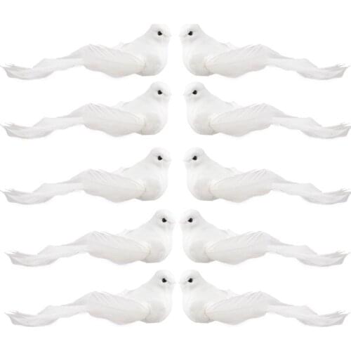 Christmas Tree Ornament Artificial Birds Decorations White Christmas Birds Christmas Assortment Ornaments Winter Doves For