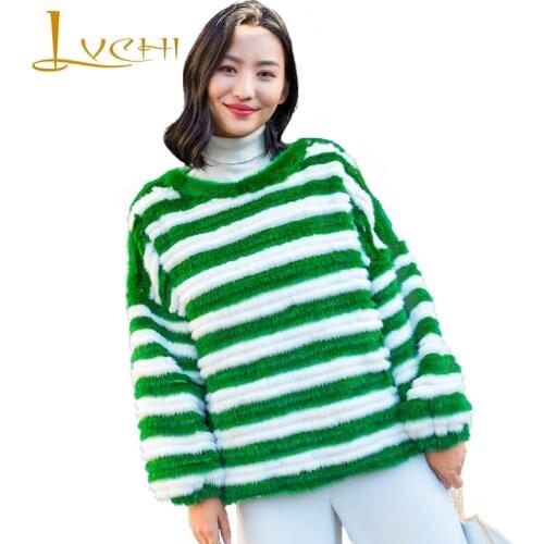 LVCHI Winter 2019 3D Print Mink Fur Coat Womens O-Neck Real Fur Long Sleeve Cartoon Pineapple Full Pelt Causal Short Mink Coats