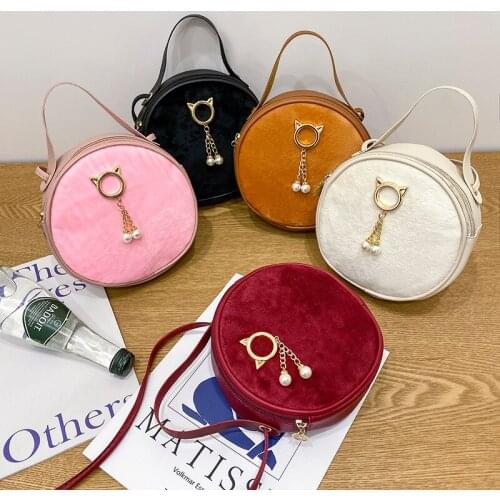 Female Handbag Small Round Bag Shoulder Messenger Bag Fashion Multifunctional Portable Wallet