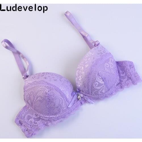 Sexy Print With Lace Bras Push up 32-38 Womens Underwear Bra ABC Cup Lingerie Candy Color Floral Intimates Brassieres For Woman