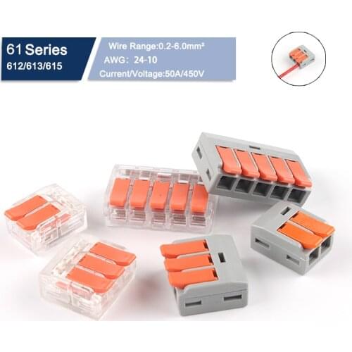 10PCS Cable Connector 6mm2 Universal Compact Quick Connectors Cable For Household Wire Terminal Connector Push-in with Lever