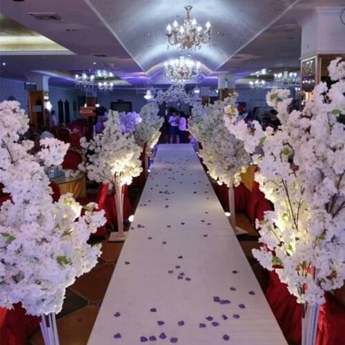 10pcs/lot Upscale Artificial Cherry Blossom Tree Runner Aisle Column Road Leads For Wedding T Station Centerpieces Supplies
