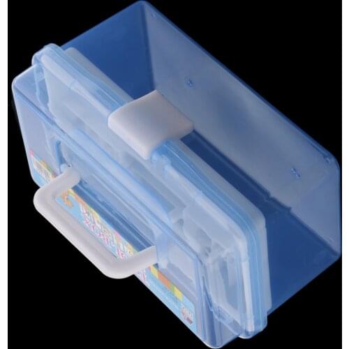 2 Layer Plastic Clear Jewelry Beads Sewing Painting Tools Organizer, Household Medicine Storage Box Case Container with Handle