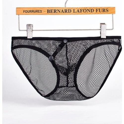3 Pieces / Batch of Mens Mesh Triangle Sex Appeal Panties Breathable Gladiator Hollow Low Waist Fashion Polyester Brave Men