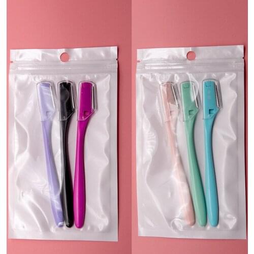 3 pcs Eyebrow Trimmer Portable Eyebrow Razor Shaver Eye Brow Shaper Face Razor Facial Hair Remover for Women Beauty Makeup Tools