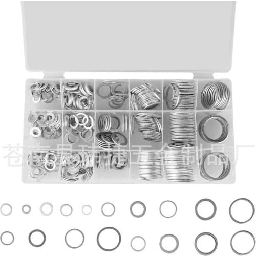 450pcs aluminum gasket, metal round gasket, flat gasket, boxed fasteners for machinery industry