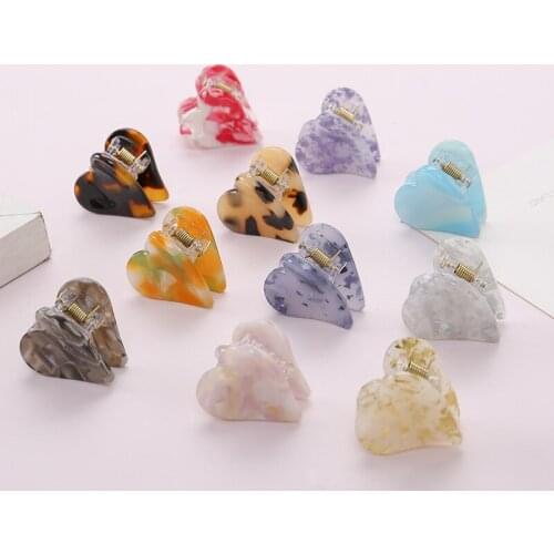 Hair Accessories Mini Acetate Leopard Print Love Small Hairpin Peach Heart Grab Clip Bangs Clip Hairpin Top Clip Jewelry