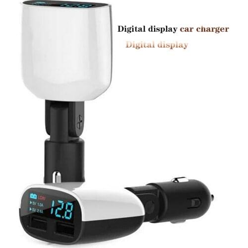Car fast charger Digital display Qualcomm 3.0 car quick charge mart charger for phone mobile Dual USB charger battery no Packing