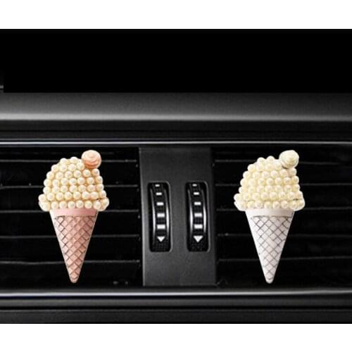 Cute Ice Cream Car Air Fresheners Flavoring In Auto Perfume Fragrances Diffuser Car Scent Vent Clip Car Decoration Ornaments