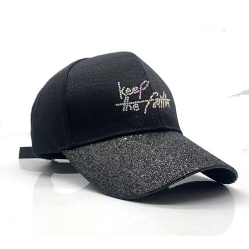 Baseball cap women fashion letter embroidery cap snapback summer casual black sunhat