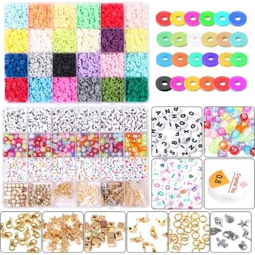 Polymer Clay Beads Bohemian Soft Pottery Spacer Beads for Jewelry Making Handmade Diy Charm Bracelet Necklace Jewellery