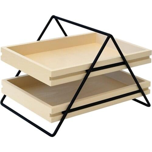 Morandi color double layer stationery rack modern simple style drawer storage rack desk sundry sorting rack