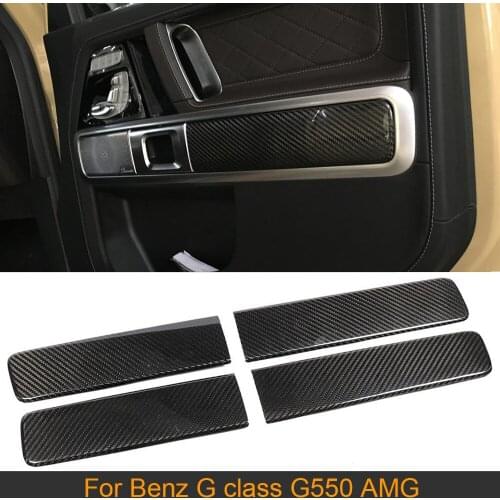 Dry Carbon Car Door Panel Decoration Trim for Mercedes Benz G class G550 AMG 2019 Car Door Panel Decals Cover Trims Decoration
