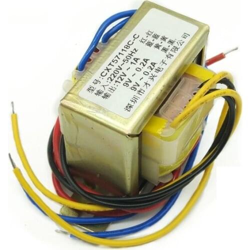EI57 -15W power transformer 15W 220V to 12V 1A dual 9V 0.2A independent isolation winding