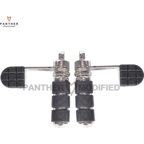 Chrome Skull 10mm Motorcycle Foot Pegs Anti-Vibe Hi-End Moto Foot Rest case for Harley Sportster Softail 883 1200 XL Dyna